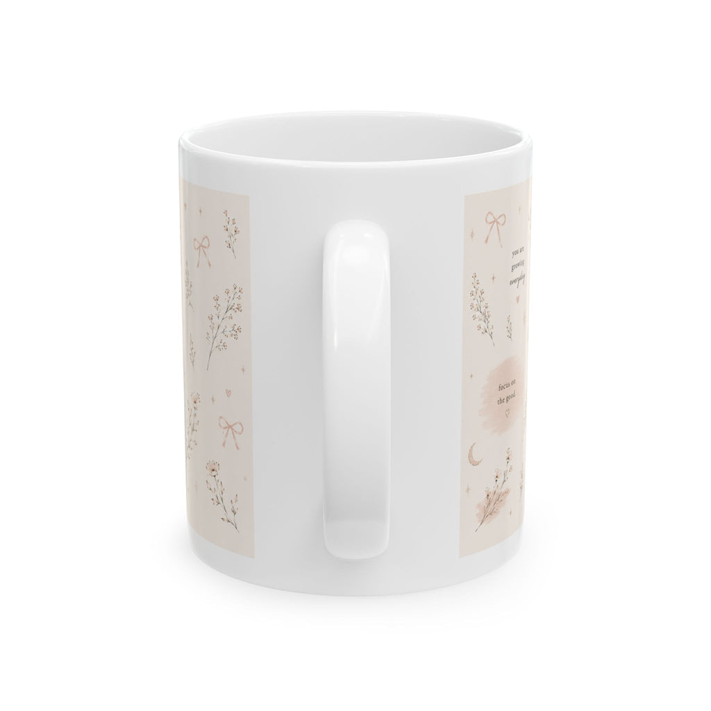 Floral Moonlight Ceramic Mug — Calm Botanical Coffee Cup (11oz & 15oz)