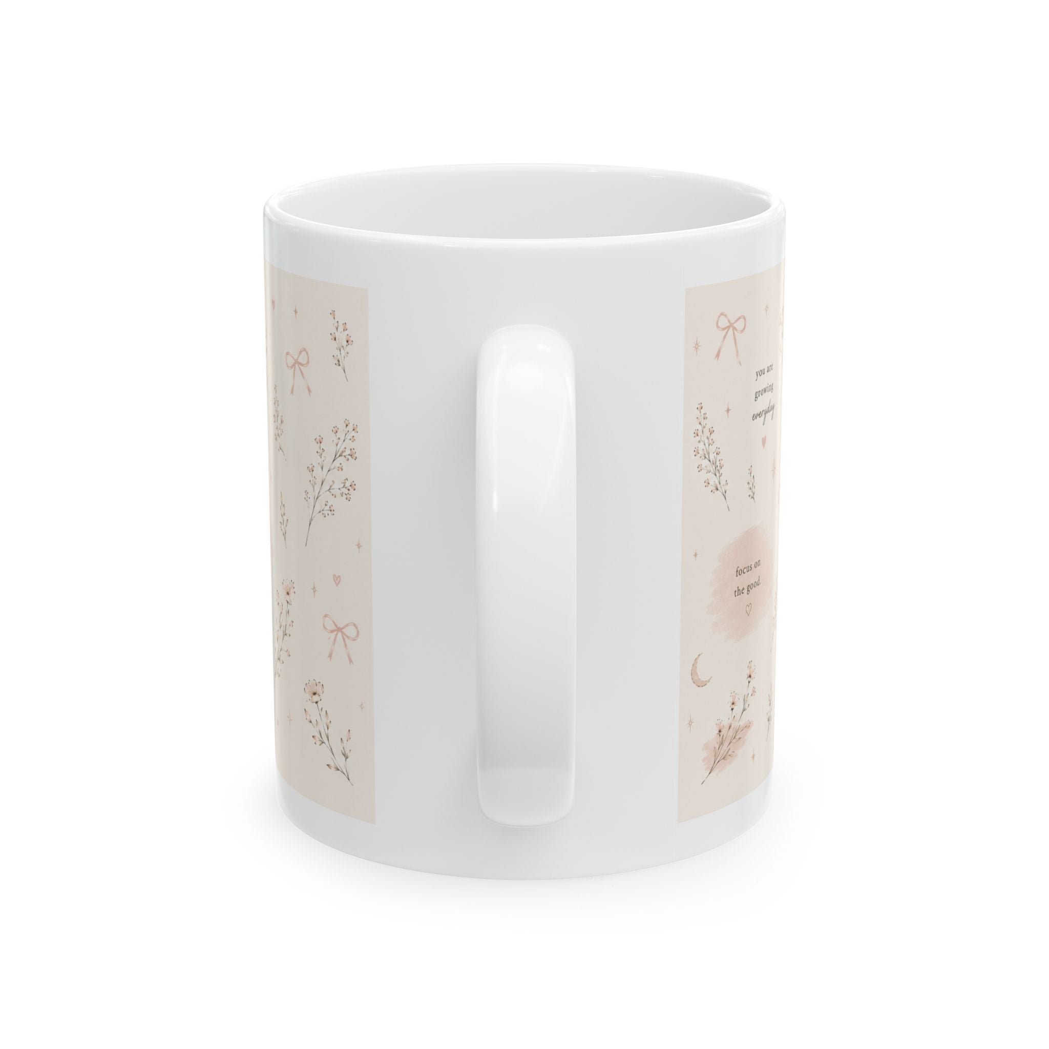 Floral Moonlight Ceramic Mug — Calm Botanical Coffee Cup (11oz & 15oz)