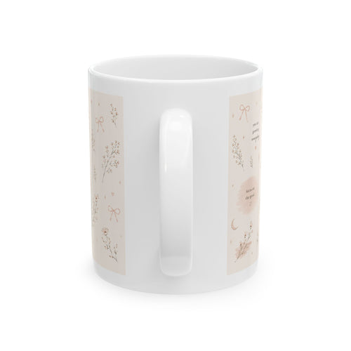 Floral Moonlight Ceramic Mug — Calm Botanical Coffee Cup (11oz & 15oz)