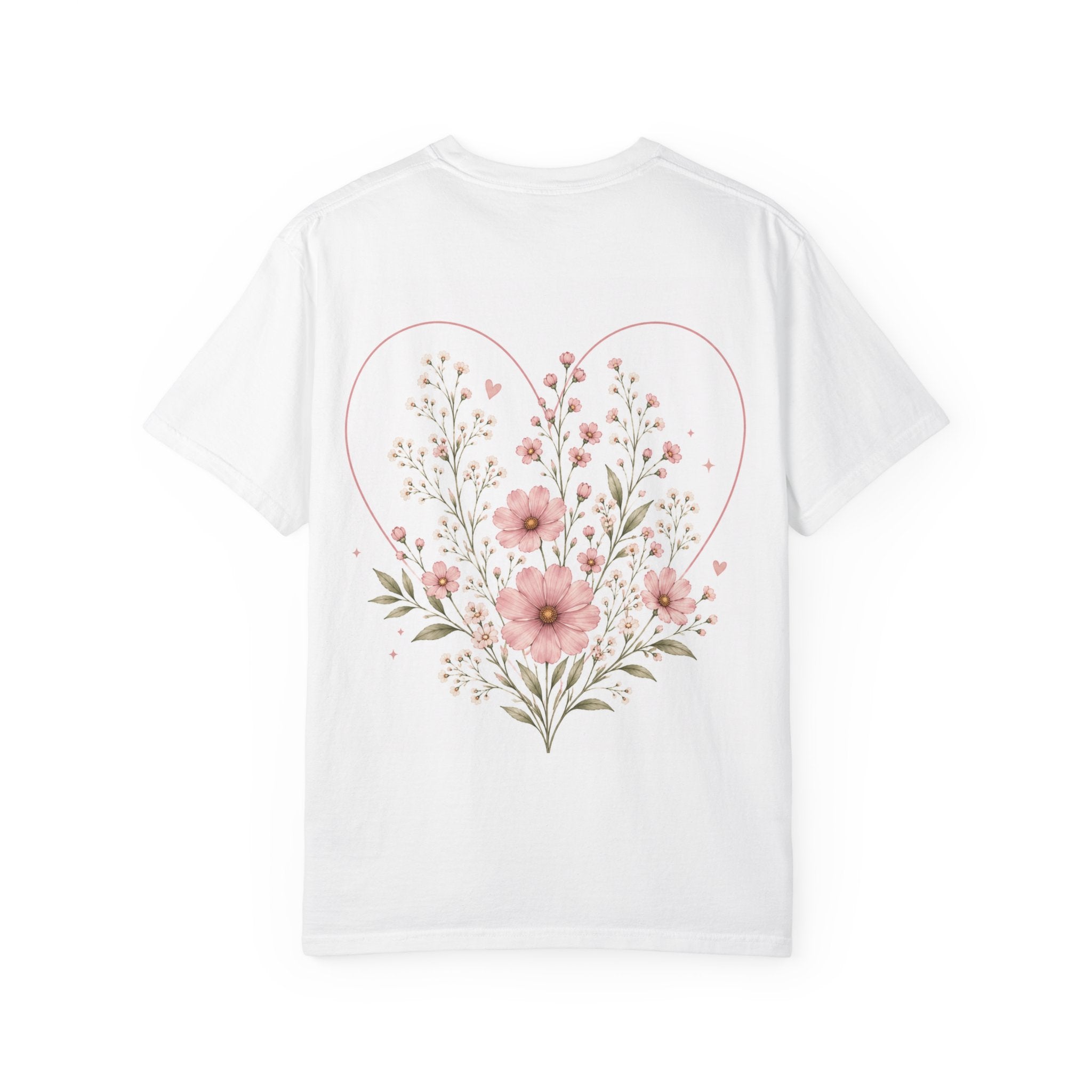 Floral Heart T-Shirt — Pink Wildflower Heart Tee (Valentine’s Day, Mother's Day Gift)