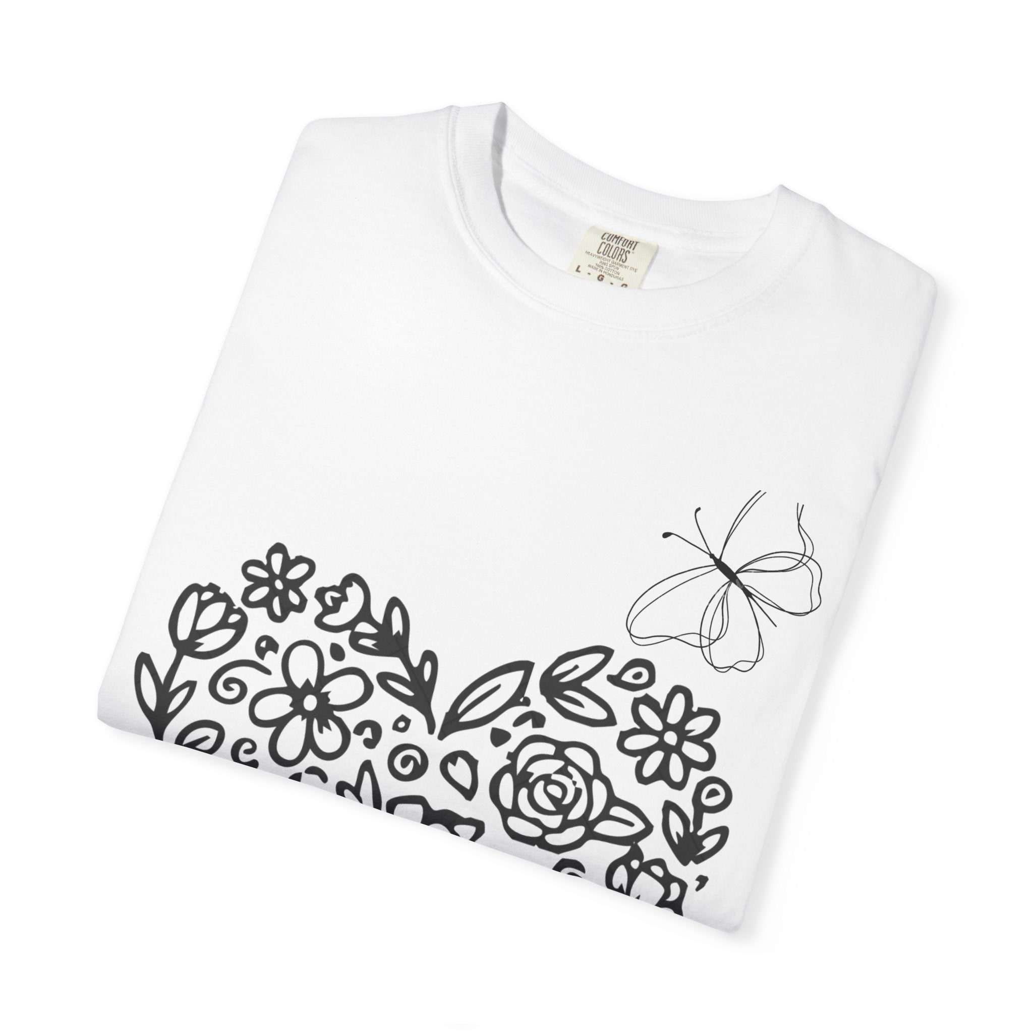 Floral Heart T-Shirt — Hand-Drawn Flower Heart Tee